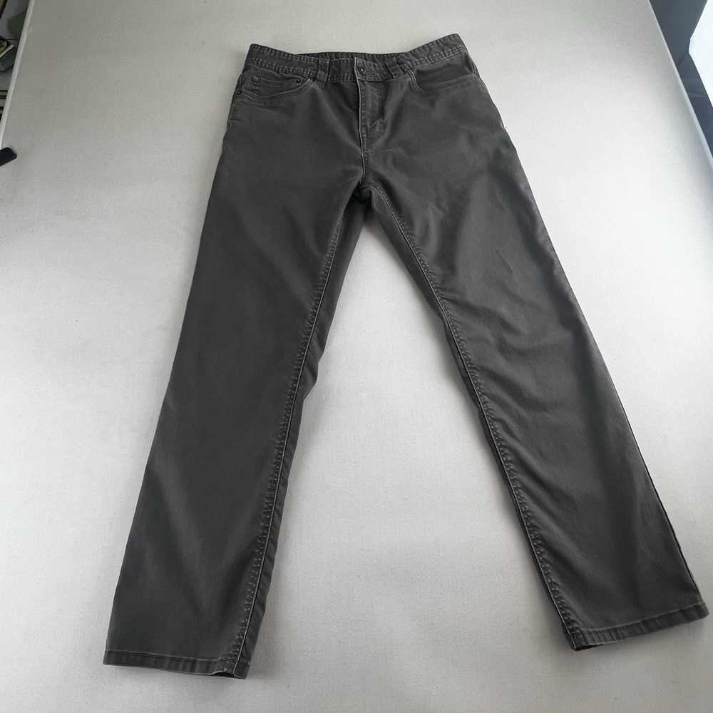 prAna Jeans Mens 32x30L Brown Bridger Slim Fit Organic Cotton Stretch Denim